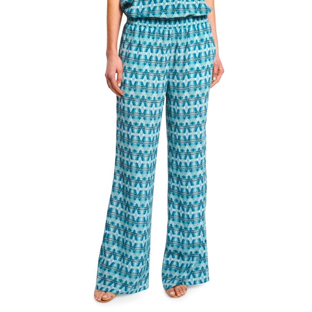 NWT Joie Isabeli Wide Leg Silk Pant - Haze Blue Size Medium